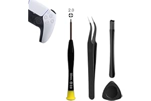 MYPUQIAO Cleaning Repair Tool Kit for PS5, PS4, PS3, PS2, PS1 Playstation Controller with Paddles, Crossed Screwdriver PH00(+2.0) with Tweezer, Plastic Safe Pry Bar, Triangle Paddle, Part Accessories(PS-4pc)