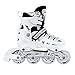 Kids Adjustable Inline Roller Blade Skates Scale Sports White Large Sizes for Ladies Teens Safe Durable Outdoor Featuring Illuminating Front Wheels 905