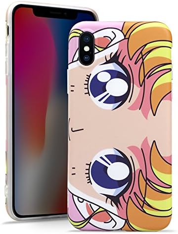 iPhone X cases, Sailor Moon Crystal Pretty Girl Soft Silicone Phone Case for iPhone X 5.8 inch iPhone 10 Japanese Cartoon Animation Anime Girl Pretty Eyes Sailor Moon Crystal Luna Cat (Sailor Moon)