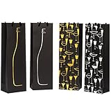 Premium Wine, Liquor or Beer Gift Bags - 12 pack - Single Bottle Tote Perfect for Weddings, Birthdays, Housewarming and Dinner Parties