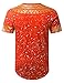URBANCREWS Mens Hipster Hip Hop Splatter Dashiki Longline T-shirt ORANGE, XL