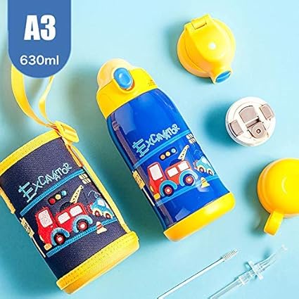 Amazon Shenma 子供 魔法瓶 水筒 直飲み ストロー コップ 付 ステンレス ボトル 真空断熱 車の動員 ミラーシームレスライナー 3dパターン 噴出防止設計 知覚温度変色 Shenma 水筒 マグボトル 通販