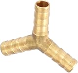 Hilitand Brass 3-Way Y Barbed Hose Connector Air Water Oil Gas 8mm 4pcs view 4
