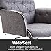 HOMCOM Modern Tufted Home Dining Room Computer Chair with Arms - Grey