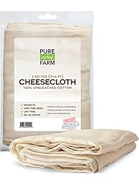 Pure Grade 50 100% Unbleached Cotton Cheesecloth Strain,  2 Yards (18 Sq Feet)