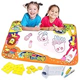 Tomons Aqua Magic Doodle Mat, Kids Toys Large Water Drawing Mat Toddlers Painting Board Writing Mats in 6 Colors with 2 Magic Pens and 1 Brush for Boys Girls Educational Gift Size 34.5