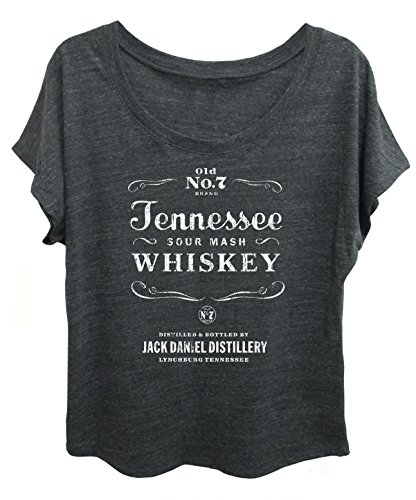 Jack Daniels Women's Daniel's Tennessee Whiskey Short Sleeve T-Shirt Grey Large