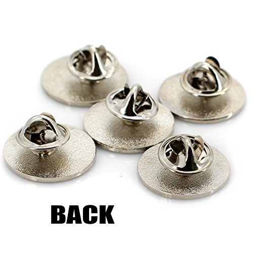 Jehovah Witness - 3/4" Round Blue Lapel Pin - JW.org Neck Tie Hat Tack Clip Women or Men Suits (5 Pcs in Package) (Silver-Plated) - Thumbnail 2