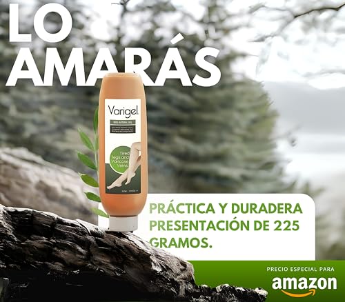 Sin Dolor Gel para Piernas Cansadas y Varices - Varigel 225 gr - Mala circulación y Arañitas - Con Castaño de Indias y Hammamelis