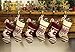LimBridge Christmas Mini Stockings, 6 Pack 9 inches Knit Knitted Snowflake Reindeer Rustic Holiday Decorations, Goodie Bags for Family Friends, Cream Burgundy