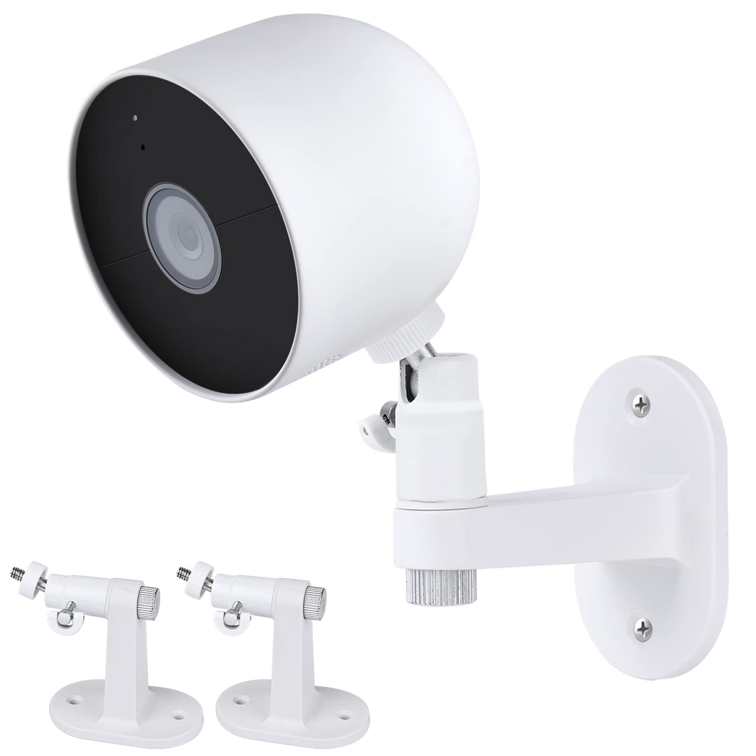 2Pack Adjustable Security Wall Mount Bracket for Google Nest Cam Outdoor or Indoor, Battery, Perfect View Angle for Your Security Camera System - White