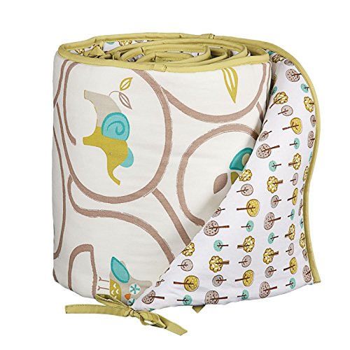Lolli Living Animal Tree Bumper â€“ Animal Tree â€“ 100% Cotton Crib Bumper, Reversible Design, Comfortable Protective Padding With Secure Ties, Fits Standard Crib