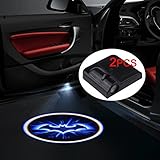 Bat Door Light Sunsbell Wireless Car Door LED Projector Light Battery Powered Courtesy Welcome Logo Shadow Ghost Light - 2pcs (Black)