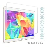 Boriyuan Samsung Galaxy Tab S 10.5 Screen Protector, [Tempered Glass Protection] Ultra Slim Crystal Clear Premium Tempered Glass Screen Protector for Samsung Galaxy Tab S 10.5 inch Tablet T800 T805 - Comes with a Micro Fiber Cleaning Cloth + an Alcohol Wipe Cloth + an Electrostatic Anti-dust Film
