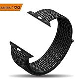 amBand for Apple Watch Sport Loop Band 42mm, Lightweight Breathable Nylon Replacement Band for Apple Watch Series 1, Series 2, Series 3, Sport, Edition-Black White