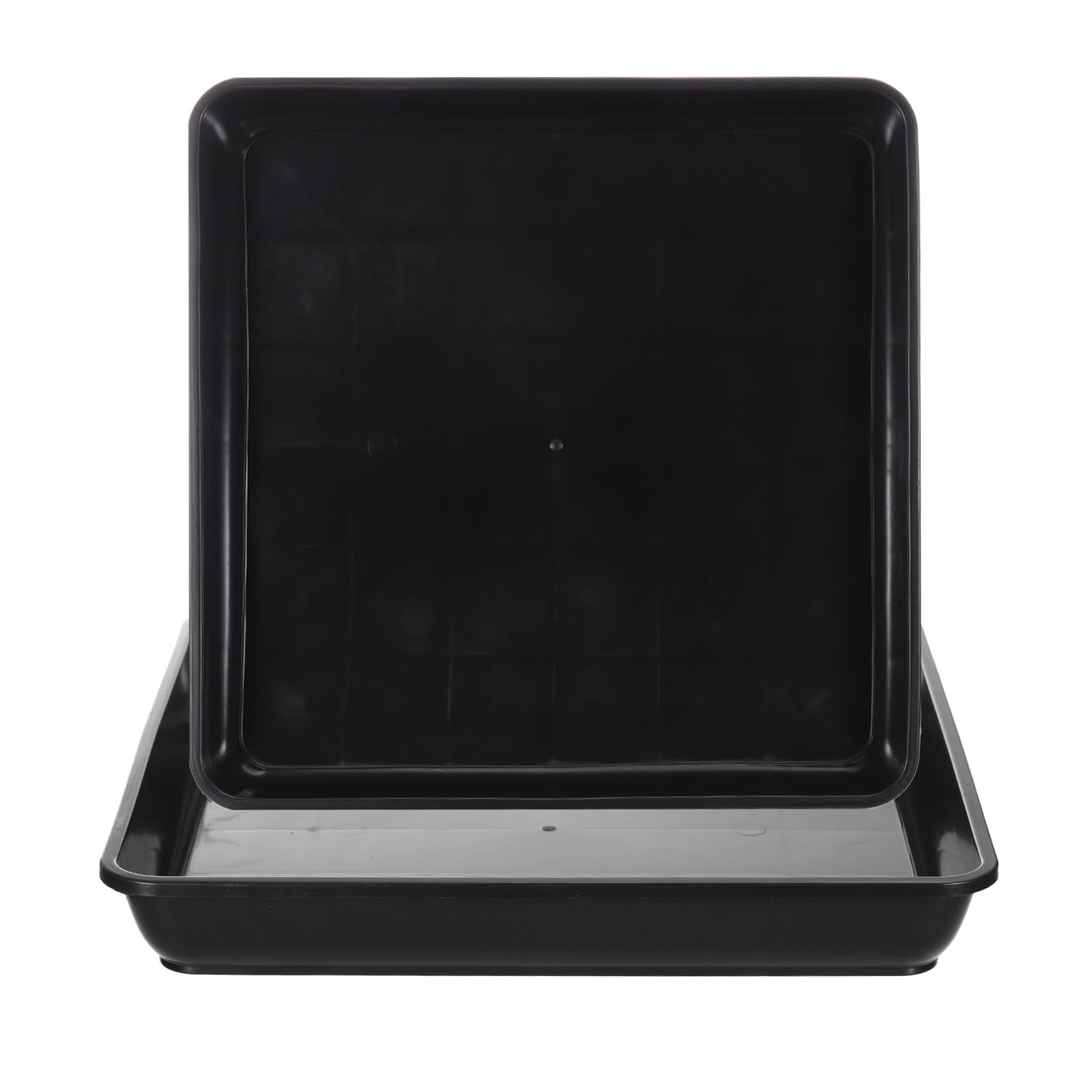 PATIKIL Plant Saucer Tray, 2 Pack 14 Inch Square Plant Saucer Heavy Planter Pot Saucers Large Deep Flower Planter Drip Tray for Indoor Outdoor Plants, Black