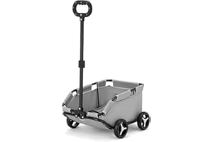 K ERATISNIK Dog Stroller 4 Wheels Folding Dog Cart Pet Stroller for Travelling Shopping Walking Playing for Small Dogs Cats (Grey)