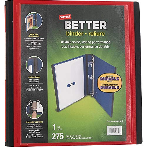 STAPLES 18370 Binders, Red on Galleon Philippines