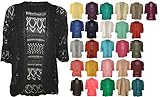 RM Fashions Women's Plus Size Knitted Bolero Crochet Cardigan Shrug (SM-4XL)