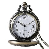 Avaner Antique Steampunk Engraved Royal Flush Poker Quartz Pocket Watch with 31 inch Chain