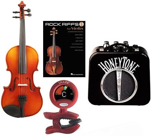 Knilling Europa 3/4 Size Violin Outfit (3K)- with Mini Amp, Violin Tuner/Metronome & Rock Riffs Violin Book