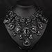 Hamer Black Necklace Prom Bridal Jewelry Set for Wedding Crystal Statement Chokers Necklace Pendant Costume Jewelry for Women (Black)