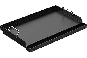 25" x 16.5" Nonstick Carbon Steel Griddle for Gas/Electric/Charcoal Grills, Universal Flat Top Griddle for Weber Charbroil Ca