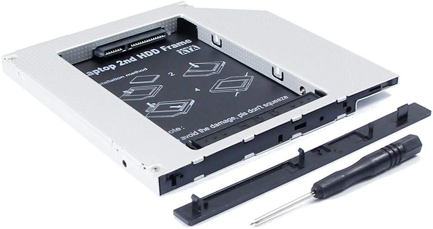 2nd HDD SSD Caddy CD DVD SuperDrive Optical Bay for Apple MacBook Pro Core 2 Duo 2.2 2.4 2.6 Mid/Late 2007 A1226 15" 15 Inch Laptop, Second 2.5 Inch Hard Drive Enclosure Adapter Replacement Part