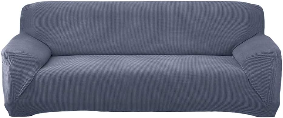 Hengwei Sectional Sofa Cover Stretch Couch Slipcover 1 Pcs DIY (Buy 2/3 for L / U Shape Sofa)-Soft Polyester Fabric Form Fit Furniture Protector for Kids Pets Home Gift(Grey, A-3 Seat 74-90in)