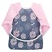 Hi Sprout Unisex Infant Toddler Baby Super Waterproof Sleeved Bib, Reusable Bib with Sleeves& Pocket, Multi Patterns, 12-24 Months,(Dream Dragonfly) primary