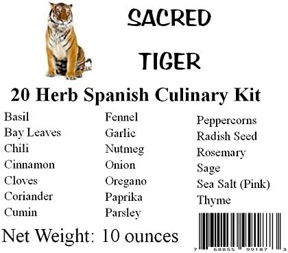 Sacred Tiger Spanish Culinary 20 Herb Kit in a Nice Storage Box Kitchen,Spanish Cooking, Spanish Seasoning, Spanish Spices