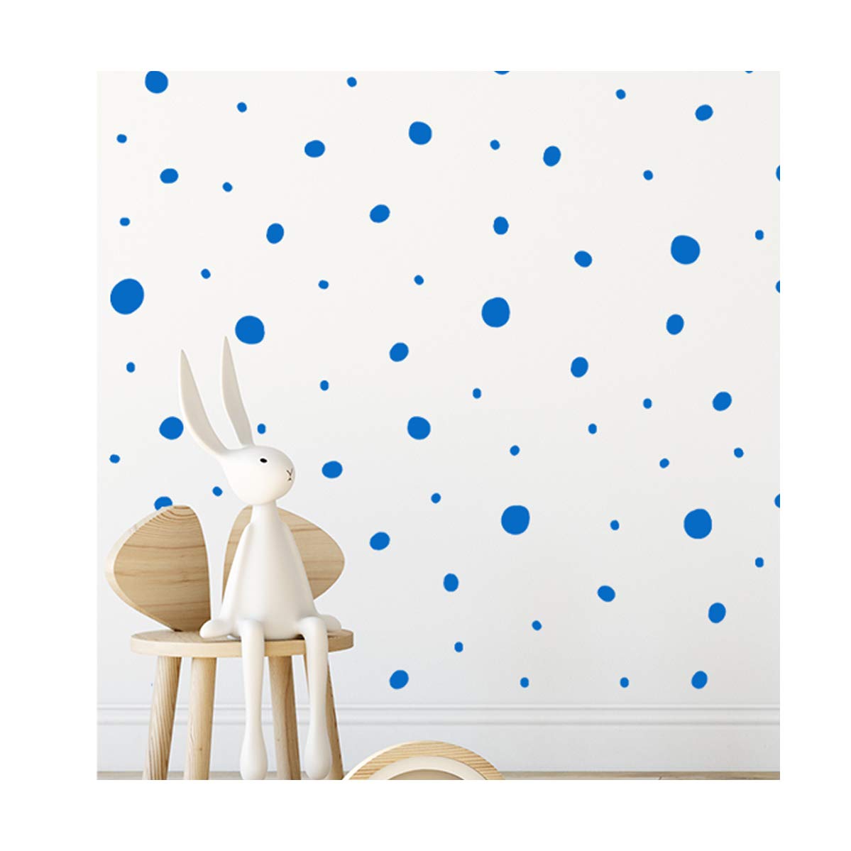 StickerDeen | Hand Drawn Blobs & Dots Shape Decoration Removable Wall Art Vinyl Decal Stickers | (Pack of 152) (Blue)