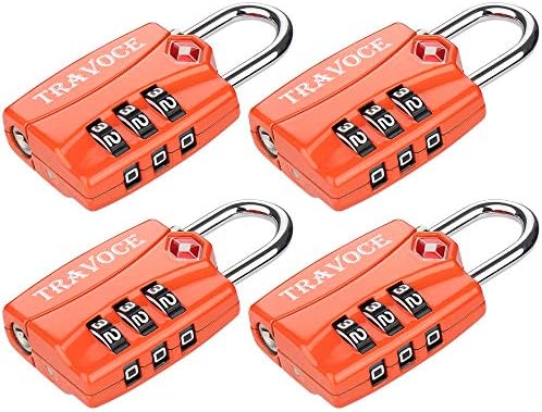 TSA Approved Luggage Locks, Travel Locks Which Also Work Great as Gym Locks, Suitcase, Backpack and more, 1,2,4 & 6 Pack