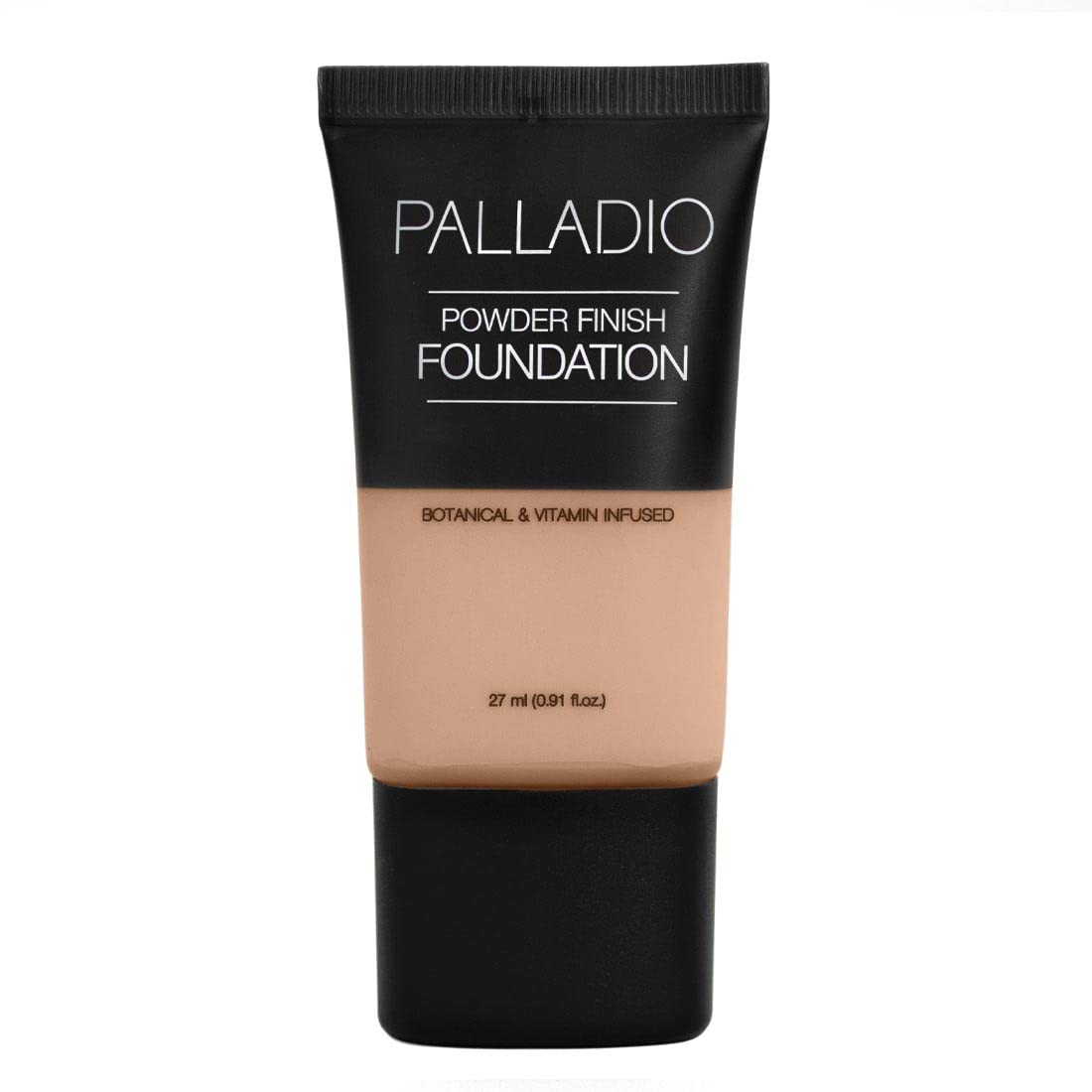 Palladio Powder Finish Liquid Foundation, Natural Matte Appearance, Reduces Fine Lines, Covers Large Pores, Hides Imperfections, All Day Wear, Sheer to Medium Coverage, In The Buff — image 1