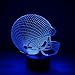 LED Night Light for Boys Men, 3D Illusion Lamp, Football Helmet 7 Colors Changing Room Bedroom Decor Lighting, Novelty Sports Fan Gift Ideas for Kids, Adults, Friends Festival Birthday Presents