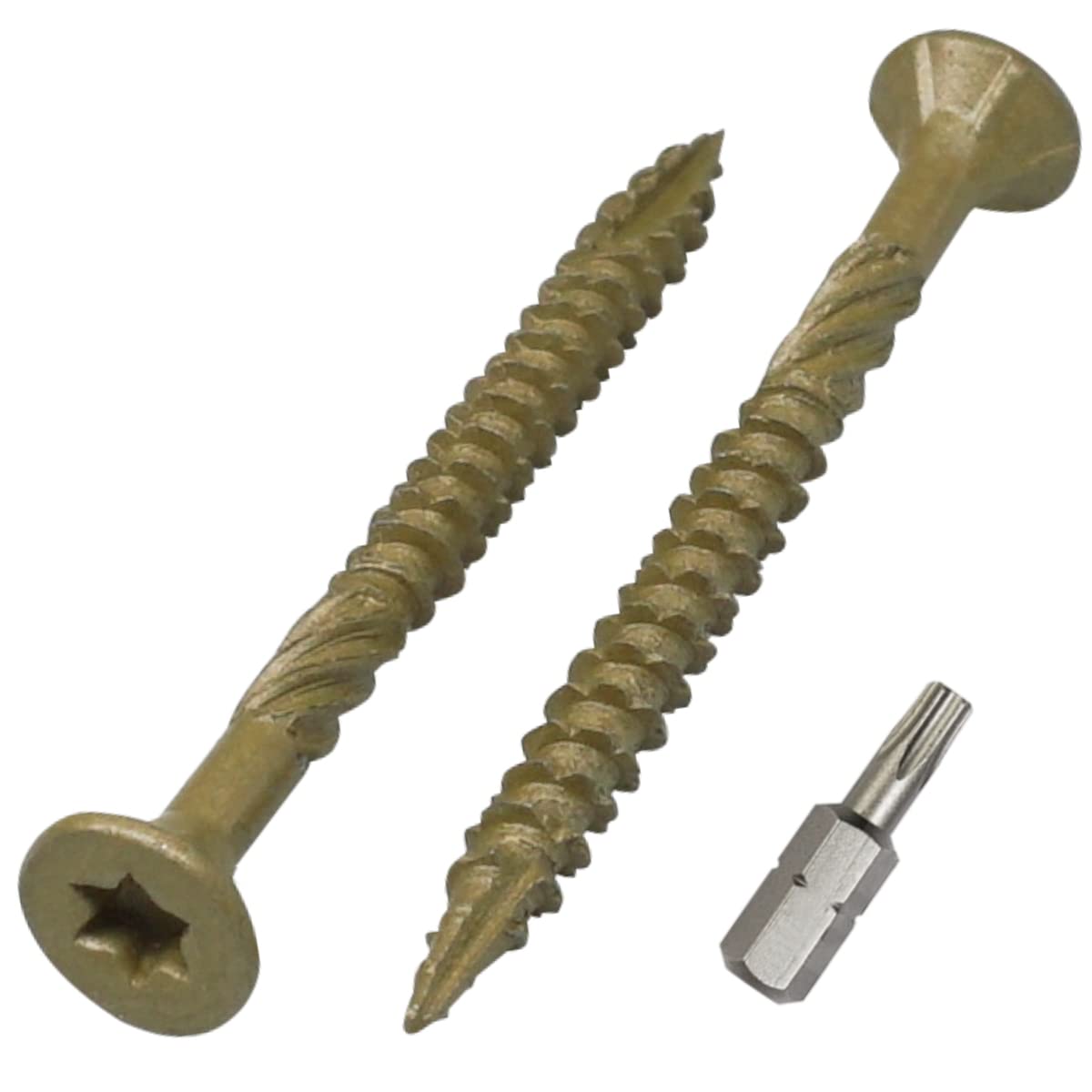 SKIR'CO (Pack of 150 pcs) Green Anti-corrosion Finish 4.0 x 45 mm Timber Decking Screws, Wood Screws, Type 17, Countersunk Torx Head