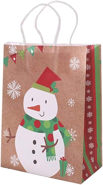 Sacchetti Per Regali Di Natale.Sacchetto Regalo Di Natale Portatile Con Clip Per Regali Di Natale In Carta Kraft Sacchetto Regalo Per Le Vacanze A4 Amazon It Cancelleria E Prodotti Per Ufficio