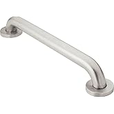 Moen Home Care Bathroom Safety 12 Inch Stainless Steel Handicap Grab Bar for Bathtub and Shower, Elderly Assistance Product with Concealed Screws, 8912