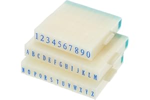 PATIKIL Detachable Number Letter Stamp, 4mm Plastic 9+26 Digits Font Size 6 Numeral 0-9 Alphabet A-Z Combination Set for Card