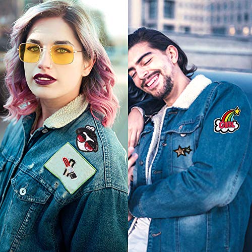 Jacedofu 30pcs Embroidered Patch Sew On/Iron On Patches Applique Accessories Assorted Size Decoration Patches for DIY Jeans Jacket Clothing Handbag Shoes Caps