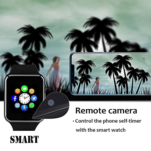 Smart Watch for Android Phones,Touch Screen Bluetooth Smart Watch with Phone Call Text,Compatible Android iPhone Samsung LG,Camera Music with TF/SIM Card Slot Step Tracker Watch for Men Women Teens
