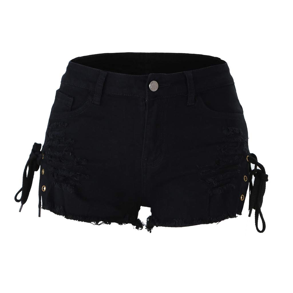 Vectry Pantalones Cortos Mujer Vaqueros Vaqueros Rotos Mujer Negro