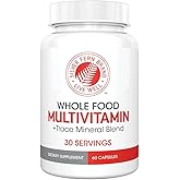 Silver Fern Whole Food Daily Multi Vitamin w/Trace Mineral Blend Supplement - 1 Bottle - 60 Vegicaps - 30 Day Supply - Natural, Non-GMO, Vegan, Men's & Women's Multivitamin - Zero Synthetics