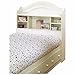 South Shore Summer Breeze Twin Bookcase Headboard and Storage Bed in White Wash