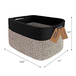 COMFY-HOMI 3PACK Cotton Rope Square Basket With