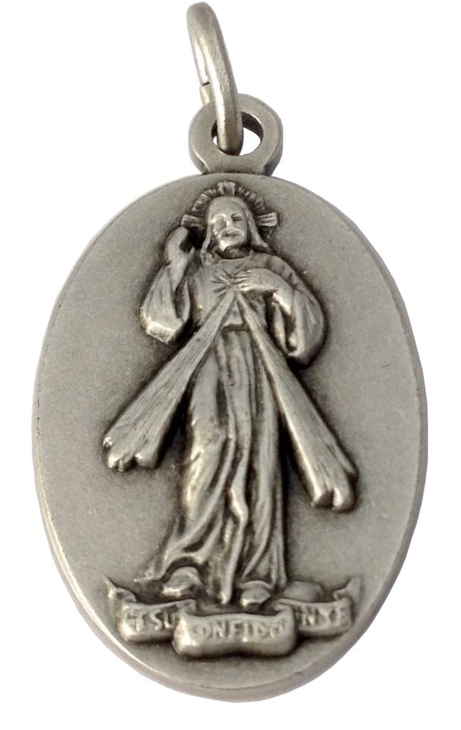 I G J OVAL MEDAL OF MERCIFUL JESUS - MADE IN HIGH RELIEF - 100% MADE IN ITALY