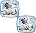Zak! Designs 3-Section Plate featuring Olaf & Sven from Frozen, Break-resistant and BPA-free Plastic (2 Plates)