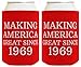 Birthday Favors for 50th Birthday Making America Great Since 1975 2 Pack Can Drink Coolers Red