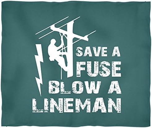 Save A Fuse Soft Fleece Throw Blanket, Blow A Lineman Stadium Blanket (Large 80" x 60"  - Blankets - Green Pistachio)
