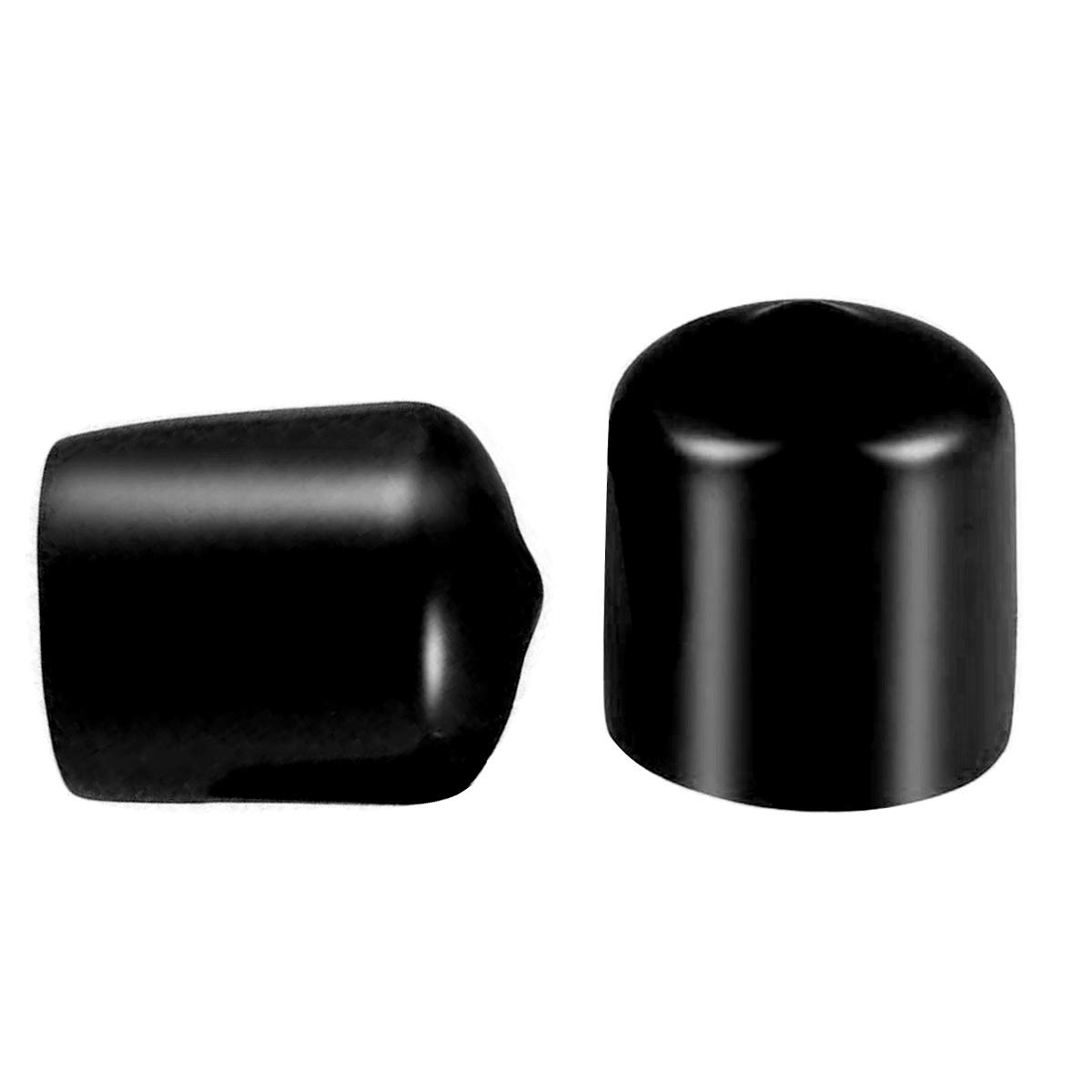 100 Pcs Screw Thread Protectors, PVC Rubber Round Tube Bolt Cap Plastic End Cap Cover Thread Protectors Black, Inner Dia 21mm — image 1